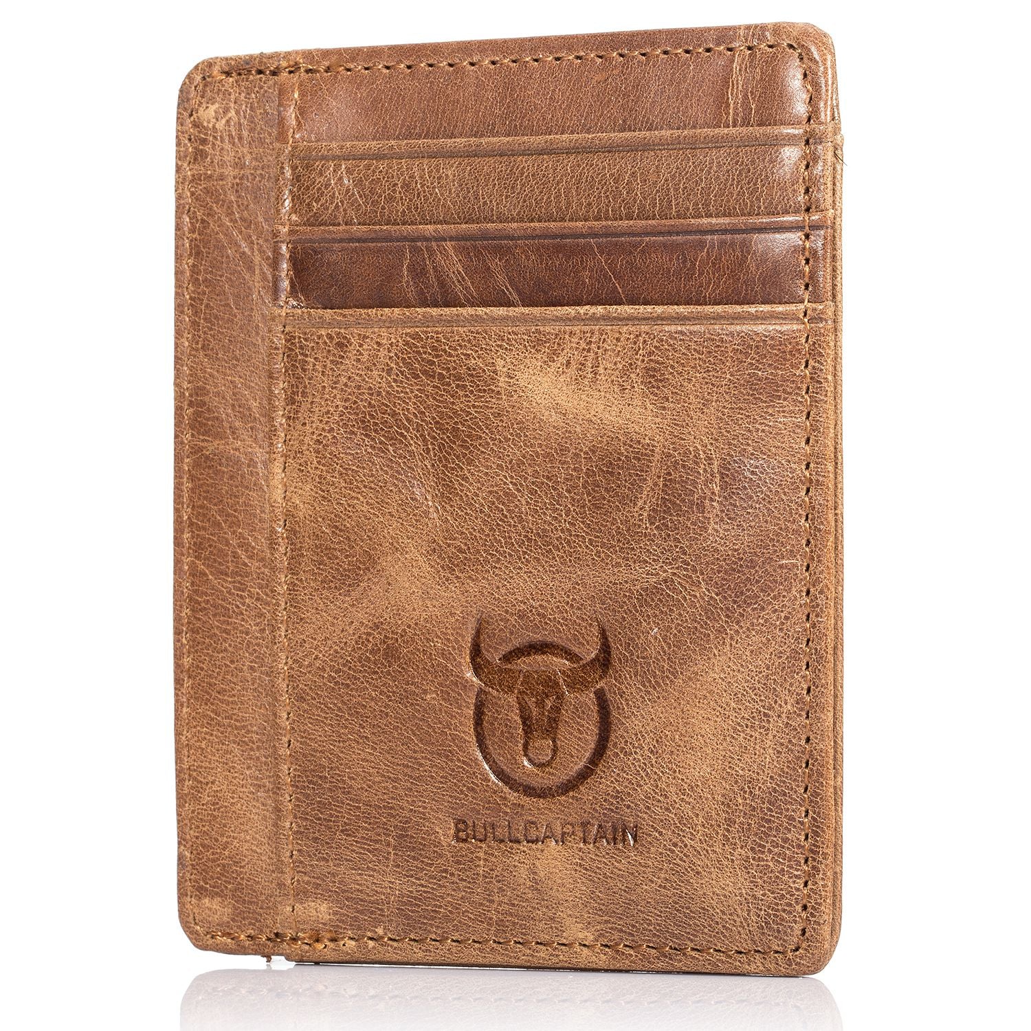 BULLCAPTAIN Men Wallet Business Card Holder leather pickup package bus card holder Slim leather multi-card-bit 03 - ebowsos