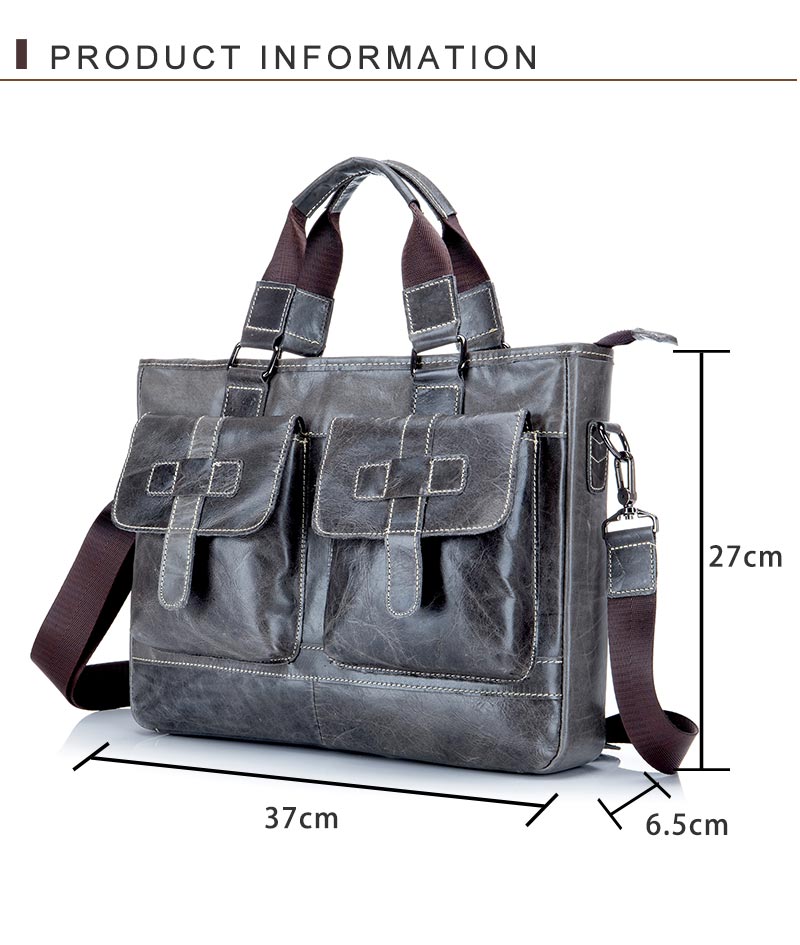 BULLCAPTAIN New Fashion Male Commercial Briefcase Real Leather Vintage Men'S Messenger Bag Casual Business Bag - ebowsos