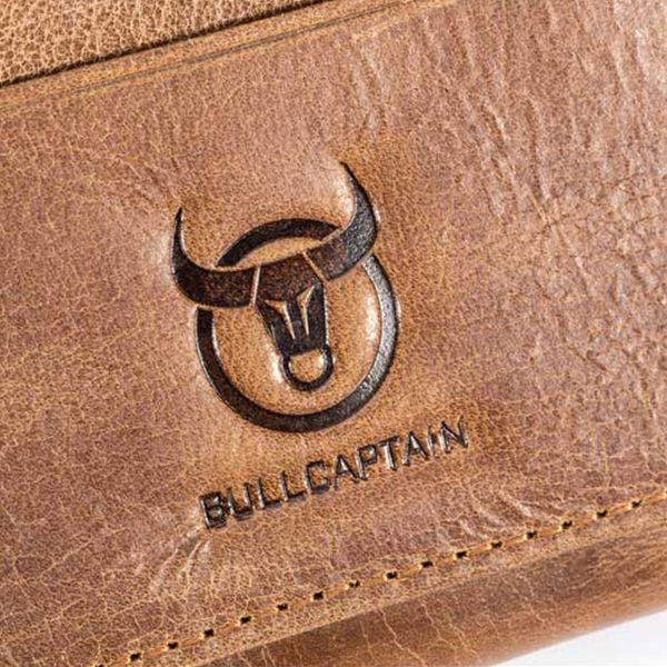 BULLCAPTAIN men Wallet Business Card Holder cardholder leather cow pickup package bus card holder Slim leather multi-card - ebowsos