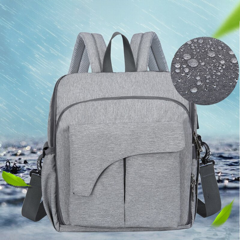 Baby Bag Maternity Bag For Baby Large Bags For Diapers Backpack For Mom Nappy 2 In 1 Mummy Backpack(Gray) - ebowsos