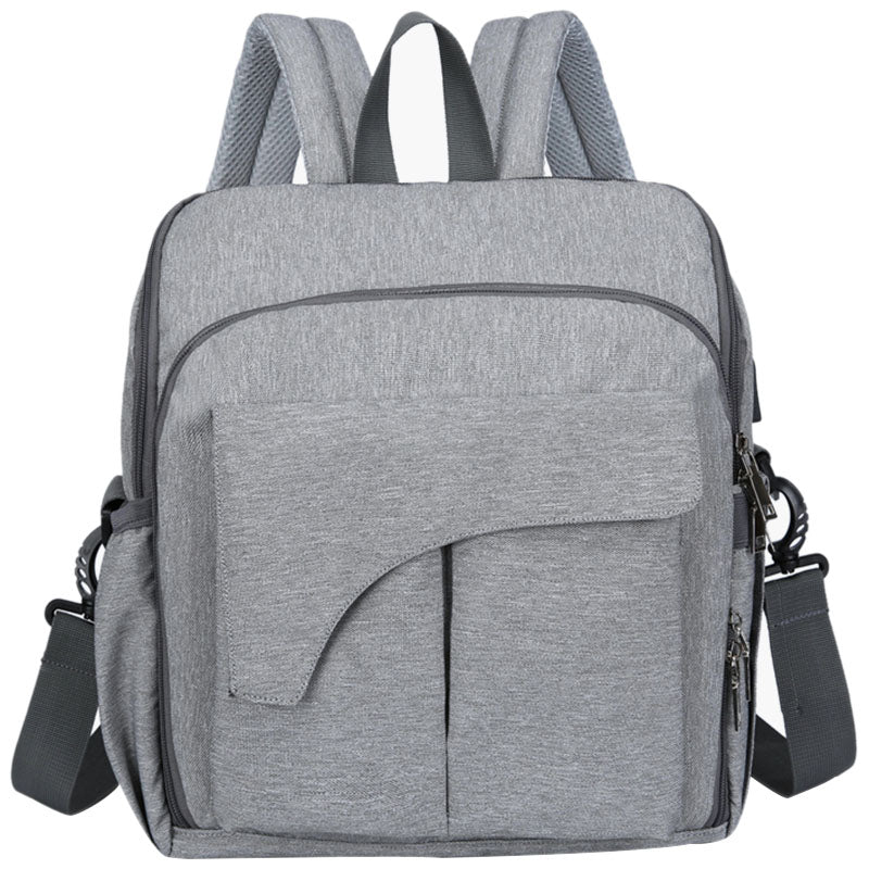 Baby Bag Maternity Bag For Baby Large Bags For Diapers Backpack For Mom Nappy 2 In 1 Mummy Backpack(Gray) - ebowsos