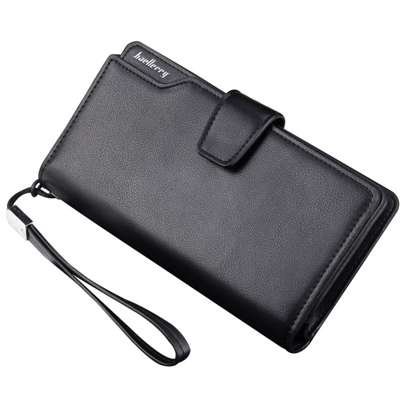 Baellerry Quality PU Wallet Long Men Male Hand bag Black - ebowsos