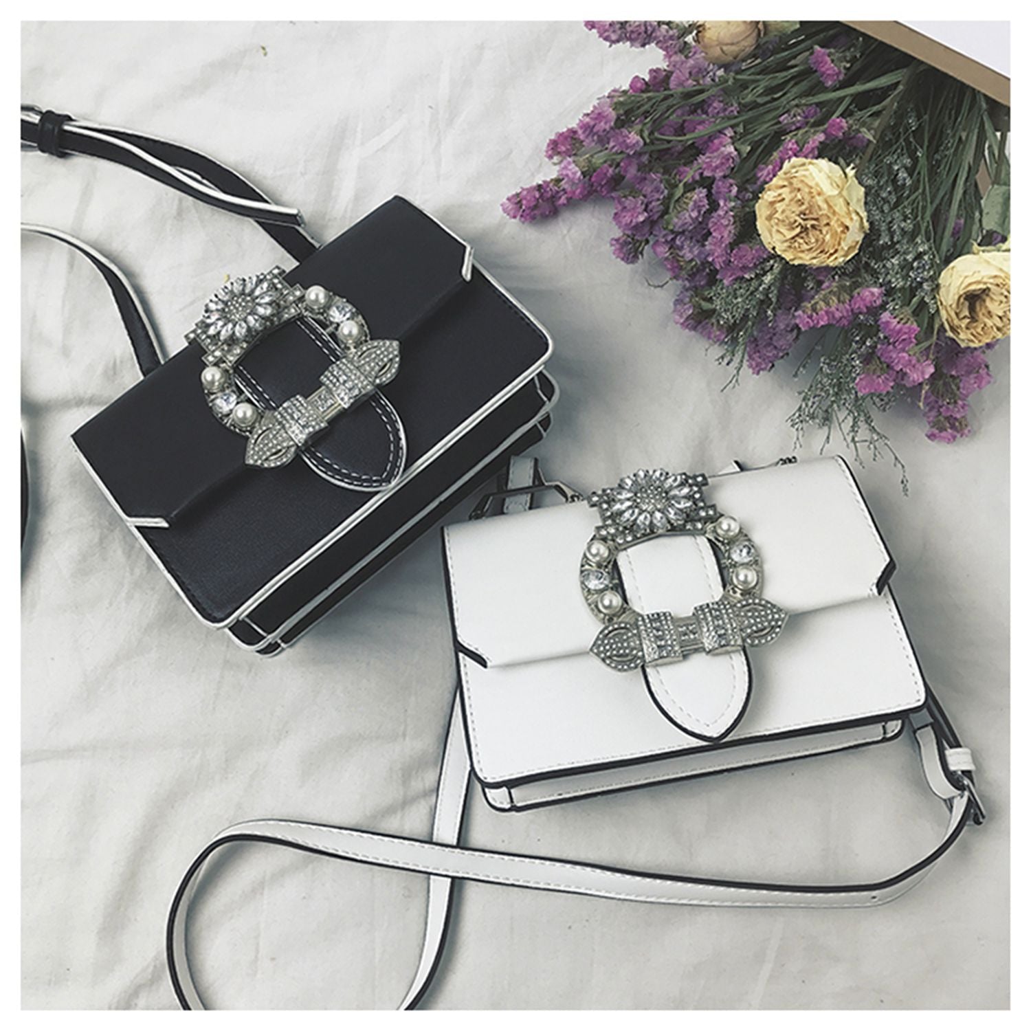 Bags For Women Diamond Lock Bags Quality PU Leather Women Handbags Elegant Lady Shoulder Bags - ebowsos