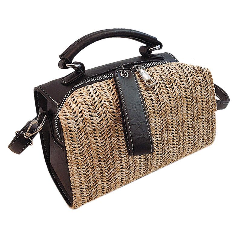 Bags For Women Women Vintage Fringed Straw Bag Casual Wild Vacation Simple Weave Crossbody Bag Handbag - ebowsos