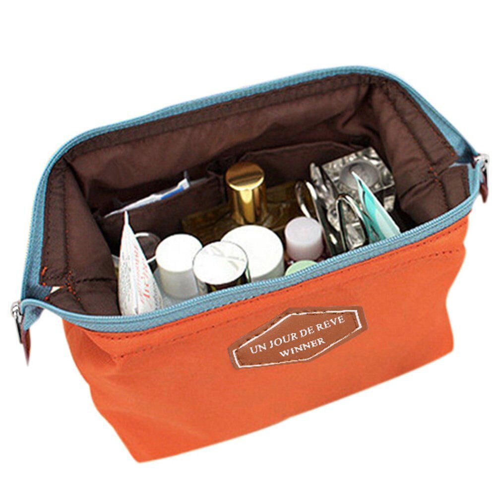 Beauty Travel Cosmetic Bag Pouch Toiletry (Orange) - ebowsos