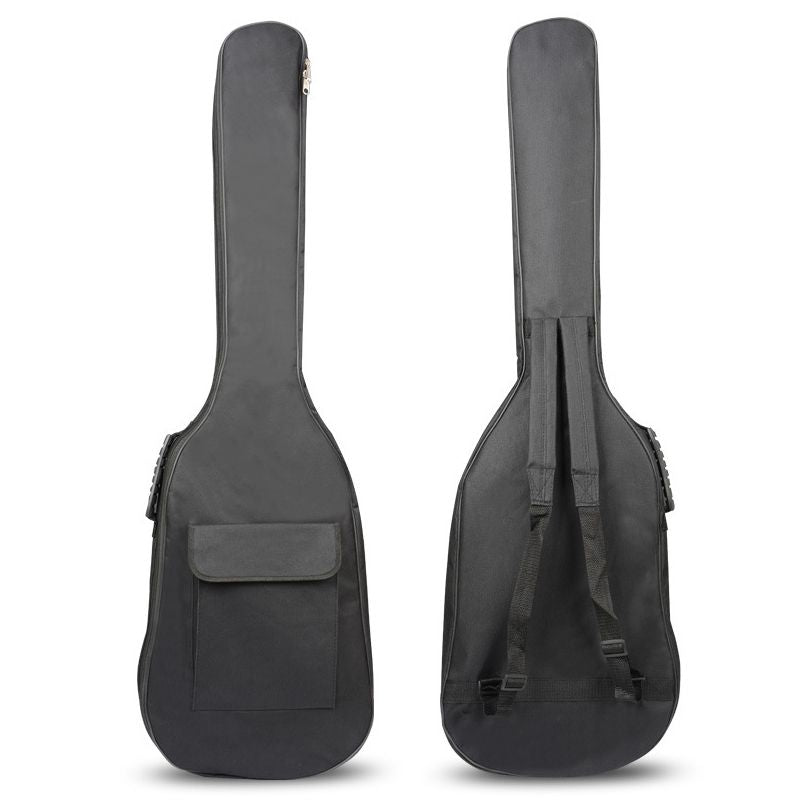 Black Waterproof Double Straps Bass Backpack Gig Bag Case for Electric Bass Guitar 5mm Thickness Sponge Padded - ebowsos