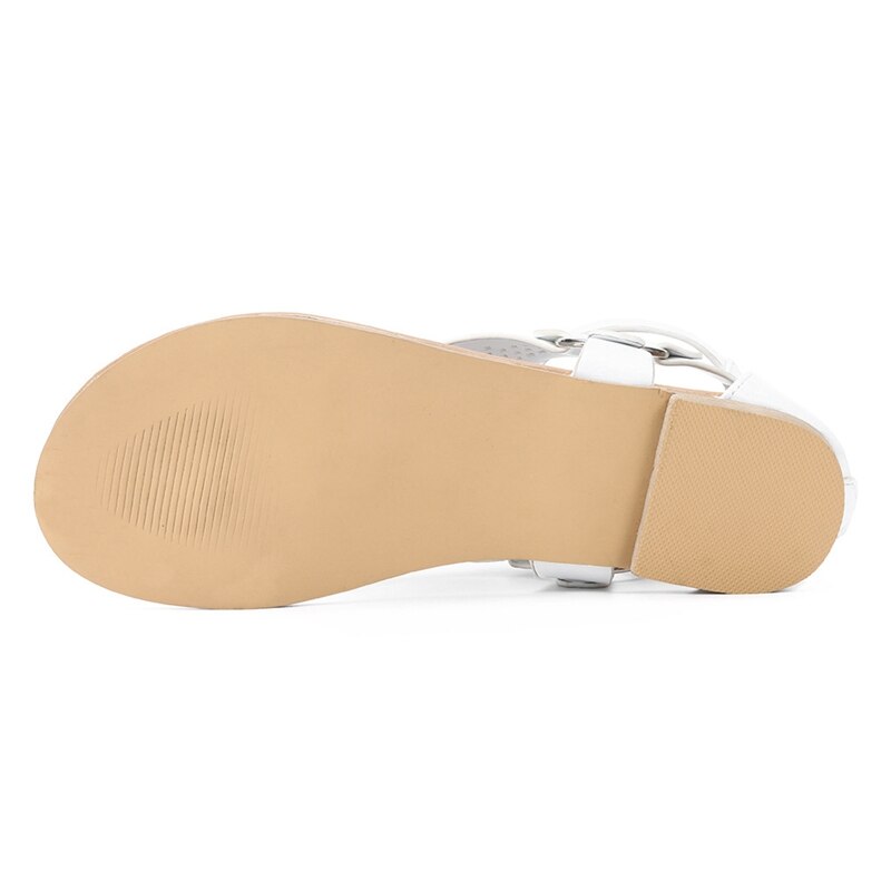 Bohemian Round Head Flat Sandals Summer Clip-Toe Pu Women Sandals Casual Women Shoes - ebowsos