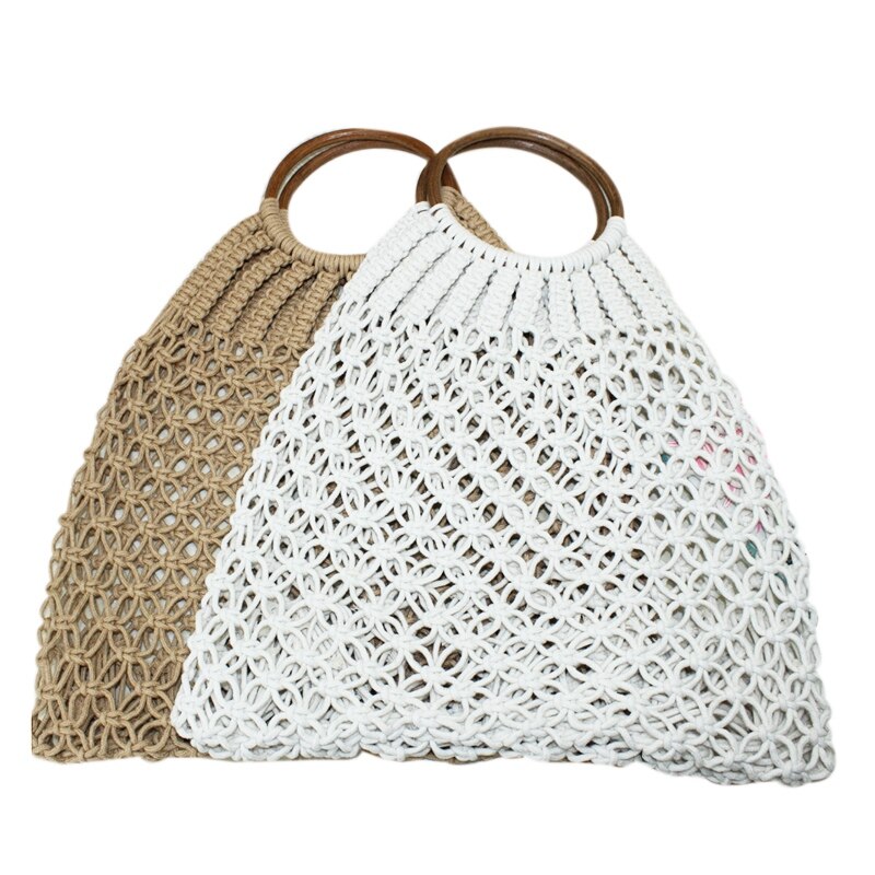 Braided Bag Summer Fashion Natural Women'S Hand Bag Beach Outdoor Travel Handmade Totes Handbag Woven Storage Bags - ebowsos