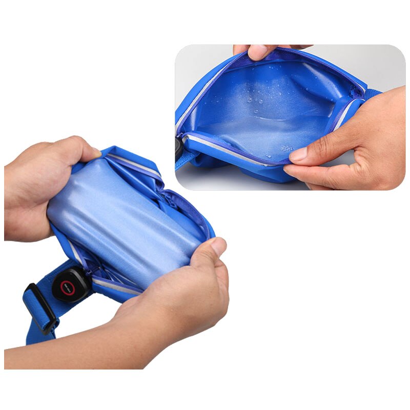 Bubm waist packs bag waterproof soft phone bag large capacity card bag Blue - ebowsos