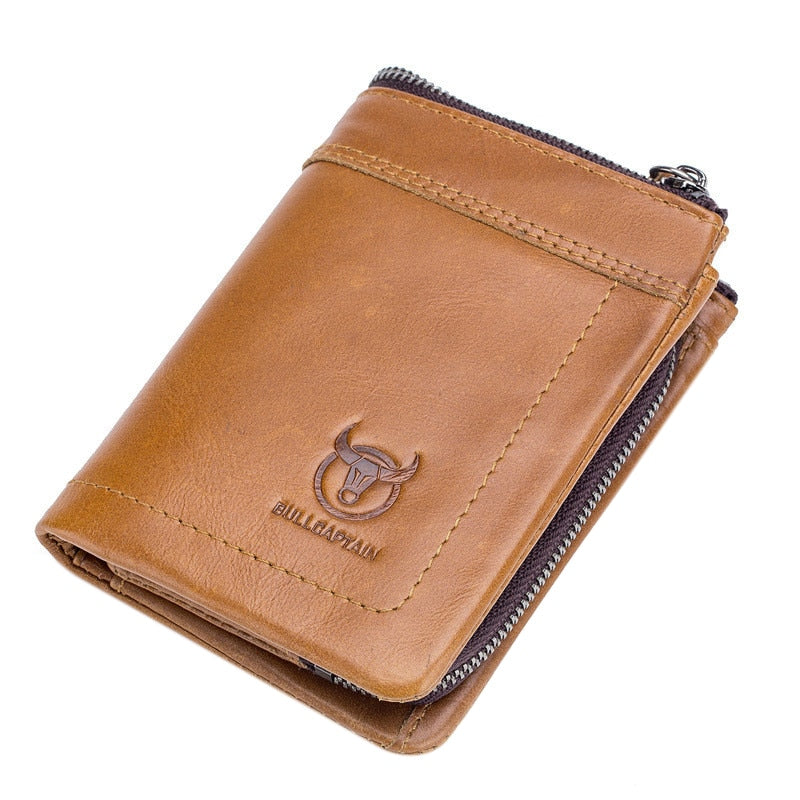 Bullcaptain Genuine Leather Men'S Wallet Short Coin Purse Wallet Short Wallets Men Bags - ebowsos