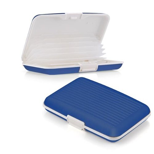 Business cards holder Credit card silicone blue - ebowsos