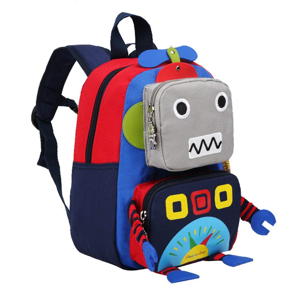 CHAMPION BEAR Kids Backpack - 3D Cartoon Robot Children Backpacks Kids Kindergarten Cute School Bags Travel Backpack Outd - ebowsos