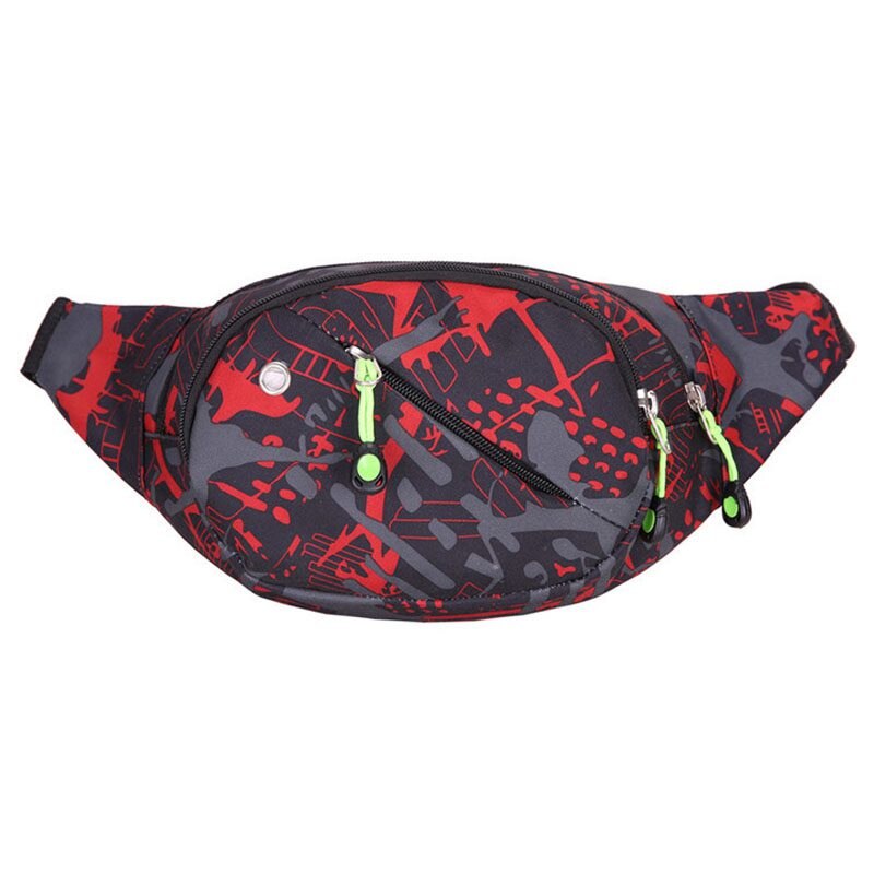 Camouflage pattern leisure  male version of the wave of tide women  multi - functional waist bag - ebowsos