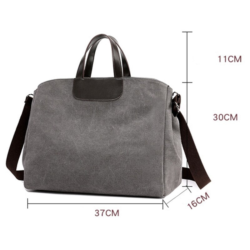 Canvas Bag Women Handbag Solid Zipper Design Casual Shoulder Bags For Female Crossbody Bag Messenger Bags - ebowsos