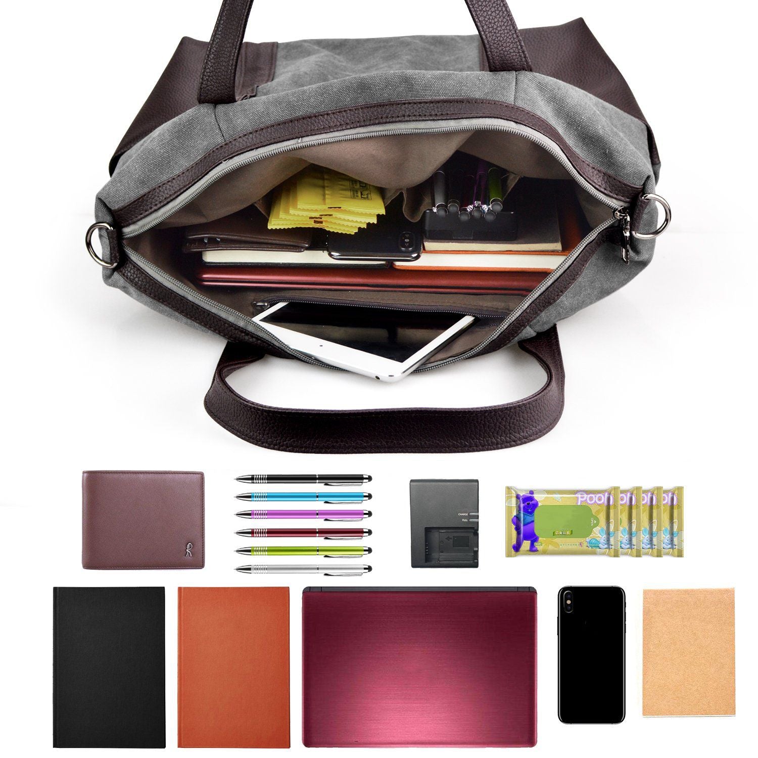 Canvas Handbags Crossbody Bags For Women Tote Bags Shoulder Bag Hobo Purse Handle Handbags - ebowsos