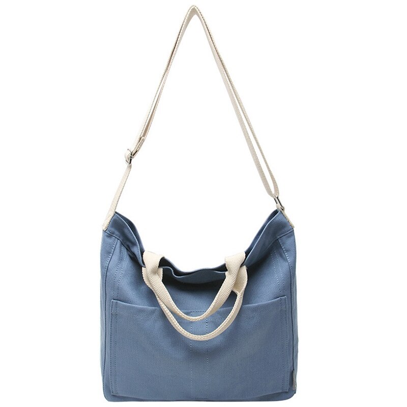 Casual Canvas Bag Female Shoulder Bag College Wind Ins Big Bag Simple Canvas Bag Japanese Messenger Bag - ebowsos