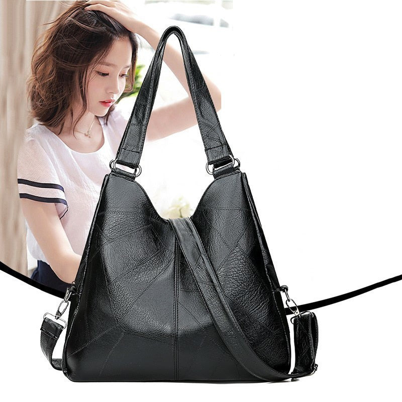 Casual Handbag Simple Female Handbag Shoulder Bag Handbag Retro Women'S Solid Color Handbag - ebowsos