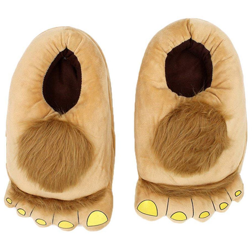 Cottons Cartoon Feet Slippers Soft Household Thermal Shoes Indoor Novelty Plush Slippers Winter Warm - ebowsos