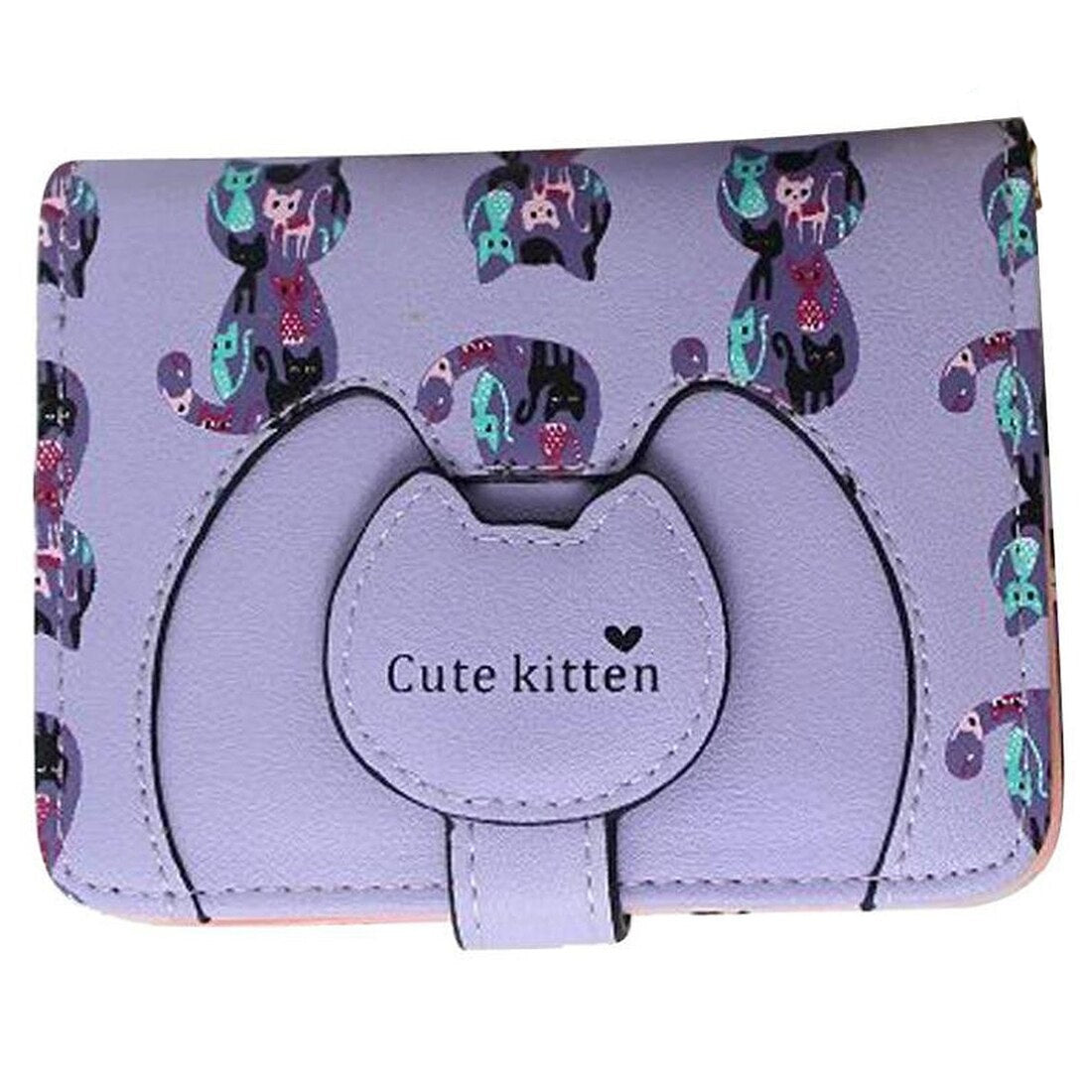 Ctue Women Cat Purse Short Wallet Bags Handbags Card Holder - ebowsos