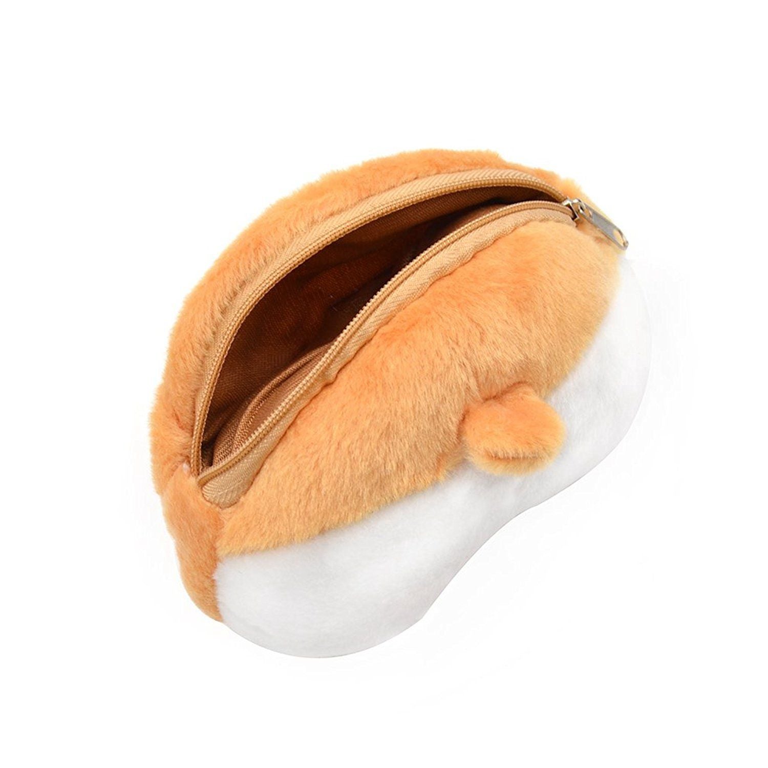 Cute 3D Corgi Butt Shape Coin Purse Shiba Ass Bum Wallet Zipper Change Case 1 Pcs - ebowsos