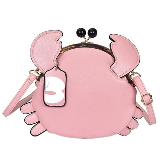 Cute Crab Bag Unique Design Ladies Animal Messenger Bag Women Bag Crossbody Shoulder Bag Gift for Girl - ebowsos