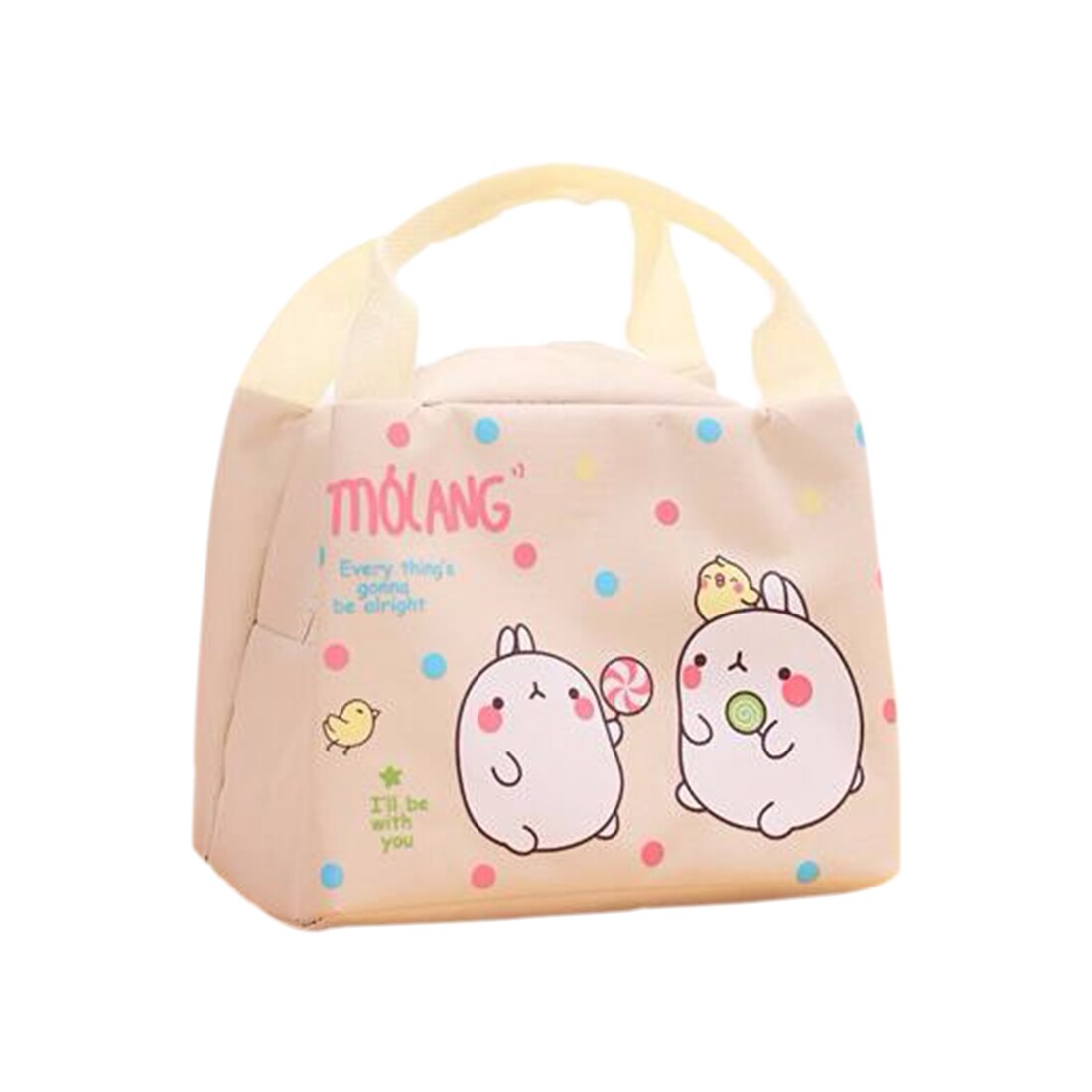 Cute Rabbit Canvas Lunch Thermal Bag Portable Insulated Food Picnic Bags Cooler Lunch Box Bag Tote - ebowsos