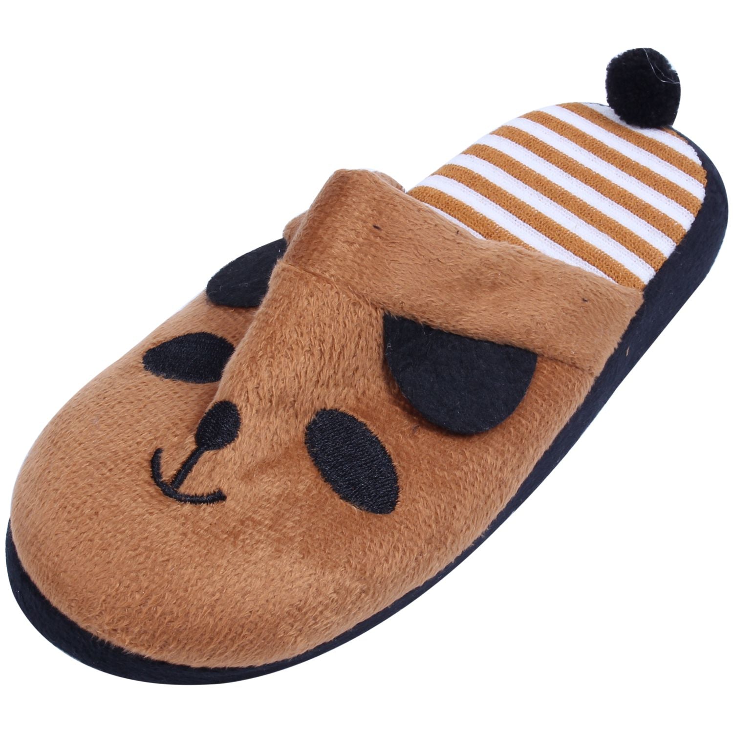 FGGS Cute Women Coral Velvet Panda With Tail Slippers Soft Nonslip Shoes Home Indoor Shoe - ebowsos