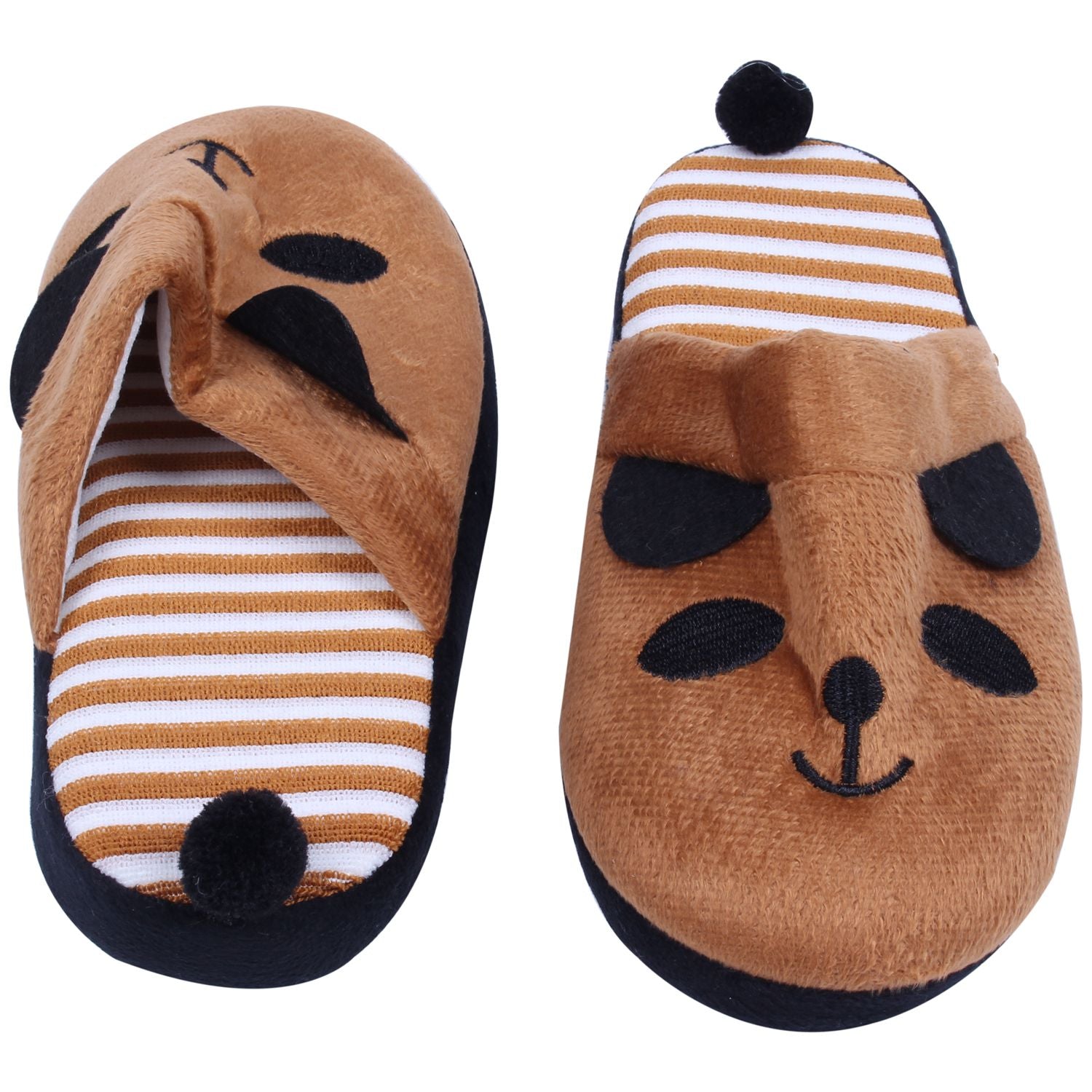 FGGS Cute Women Coral Velvet Panda With Tail Slippers Soft Nonslip Shoes Home Indoor Shoe - ebowsos