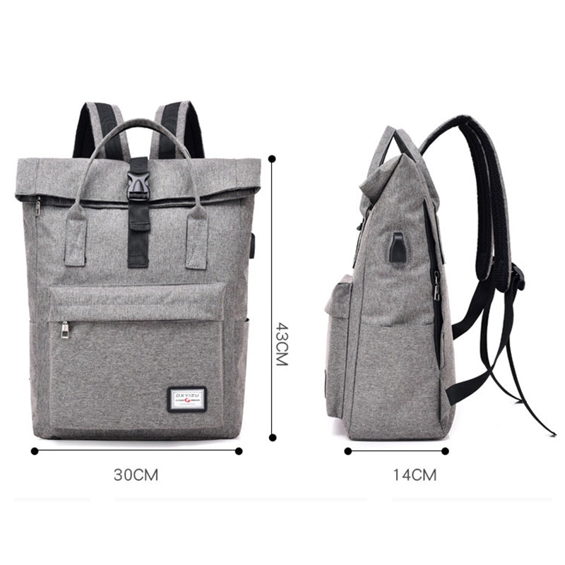 DINGXINYIZU Neutral outdoor leisure fashion college backpack USB laptop bag - ebowsos