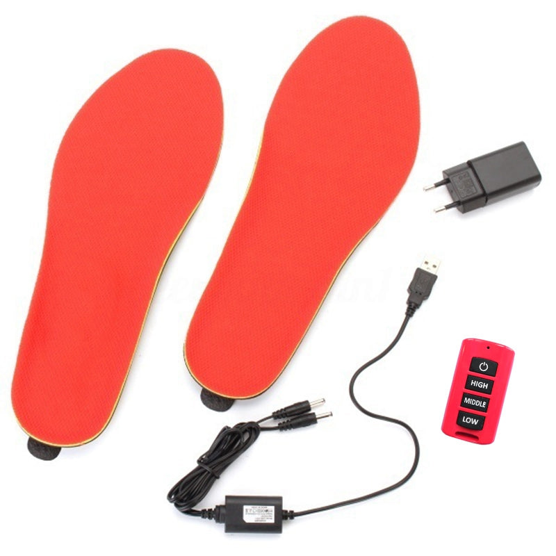Electric Heated Shoe Insoles Foot Warmer Heater Feet Battery Warm Socks Ski Boot - ebowsos