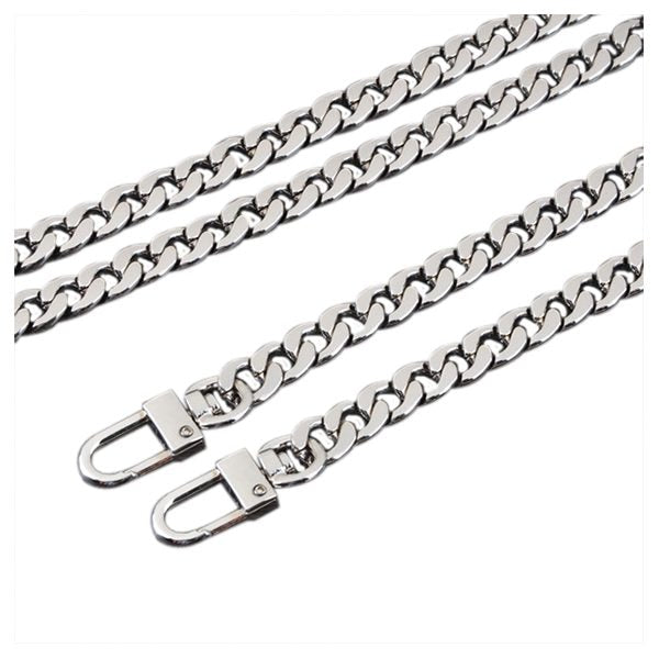 Exquisite Flat Chain For Handbag Or Shoulder Strapping Bag Silver 100CM - ebowsos