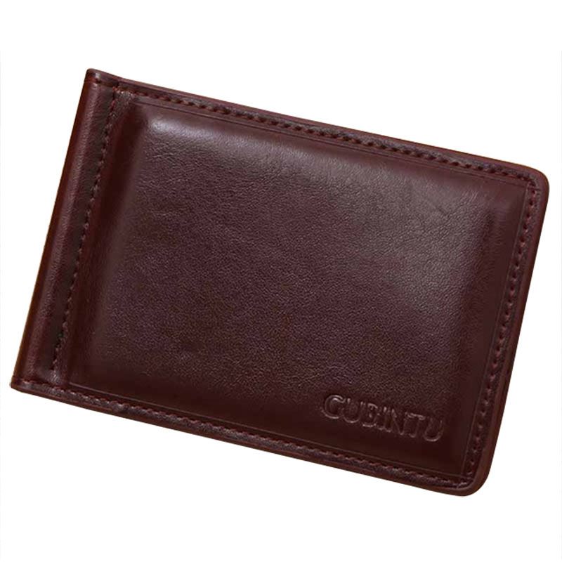 Famous GUBINTU brand men leather money clip wallet with pocket magnet portable man wallet with card lock (black) - ebowsos