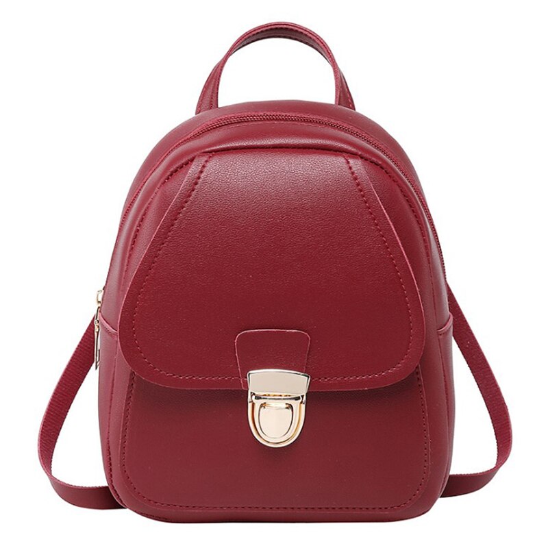 Fashion Backpack Multi-Function Small Backpack Women Pu Leather Shoulder backpack Female Backpack School Bag Pack - ebowsos