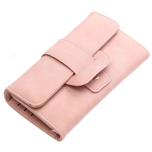 Fashion Lady Purse Button Handbag PU Leather Wallet Phone Cover For Under 5.5 Inch Smartphone Gray - ebowsos