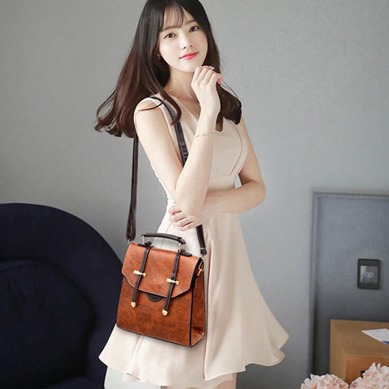 Fashion Retro Women'S Bag College Wind Backpack Vintage Stereotypes British Wind Postman Small Backpack - ebowsos
