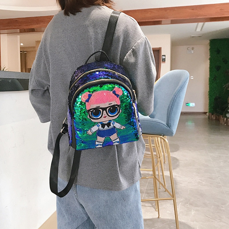 Fashion Sequins Gorgeous Shoulder Bag Joker Casual Girl Backpack - ebowsos