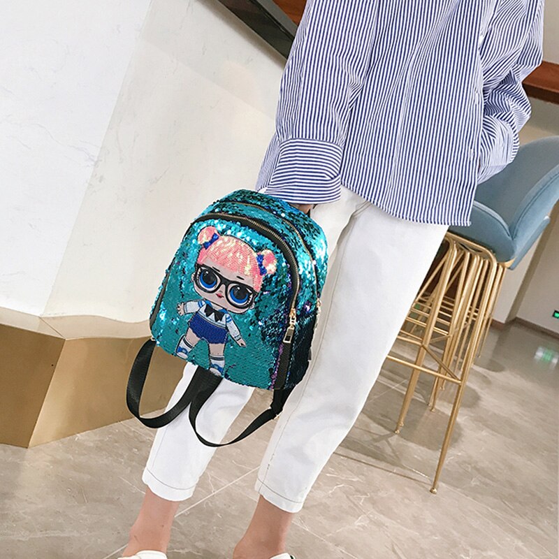 Fashion Sequins Gorgeous Shoulder Bag Joker Casual Girl Backpack - ebowsos