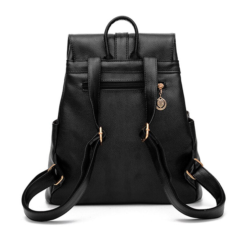 Fashion Shoulder Bag Rucksack Women Girls Ladies Backpack Travel Bag PU leather + polyester Backpack - ebowsos