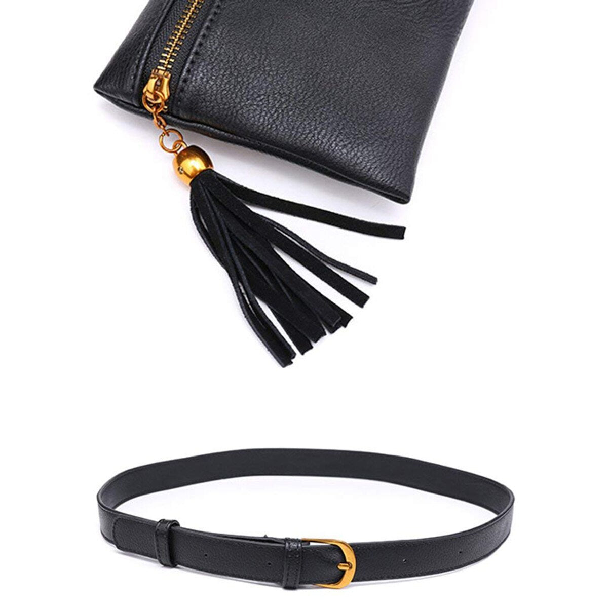 Fashion Solid Fanny Bag Black Female Adjusted Belt Bag Ladies Casual Waist Pack - ebowsos