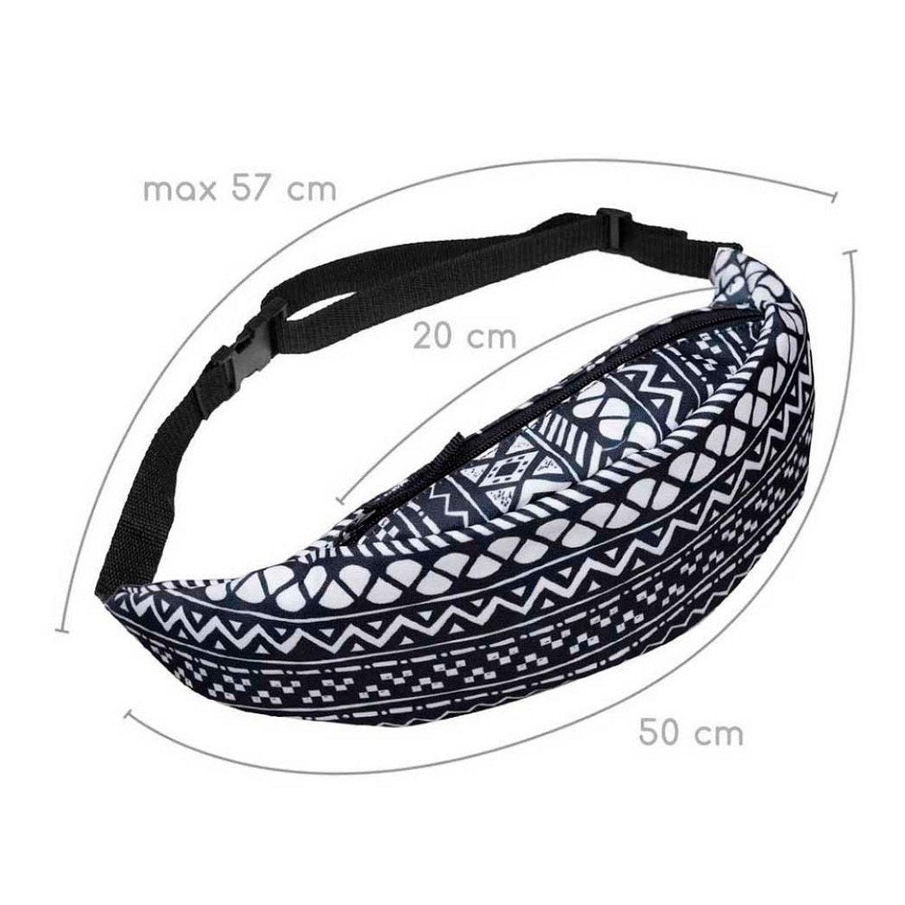 Fashion Sports Hiking Running Belt Waist Bag Pouch Zipper Bag(Black+white) - ebowsos
