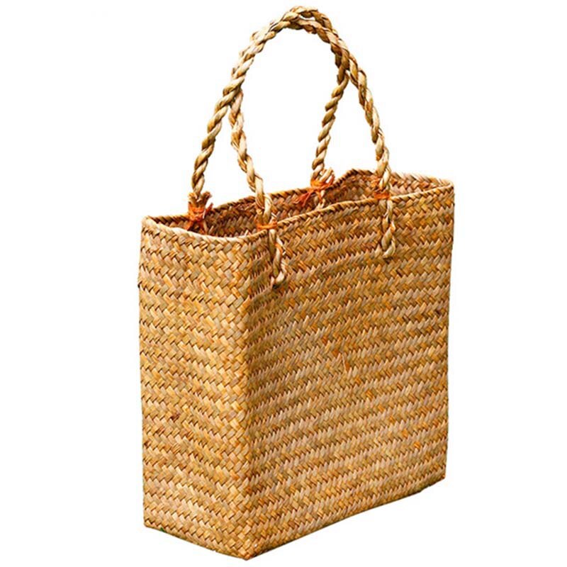 Fashion Straw Summer Women Beach Handbags Female Flap Handbags Designer Lady Retro Rattan Handmade Tote Bag - ebowsos