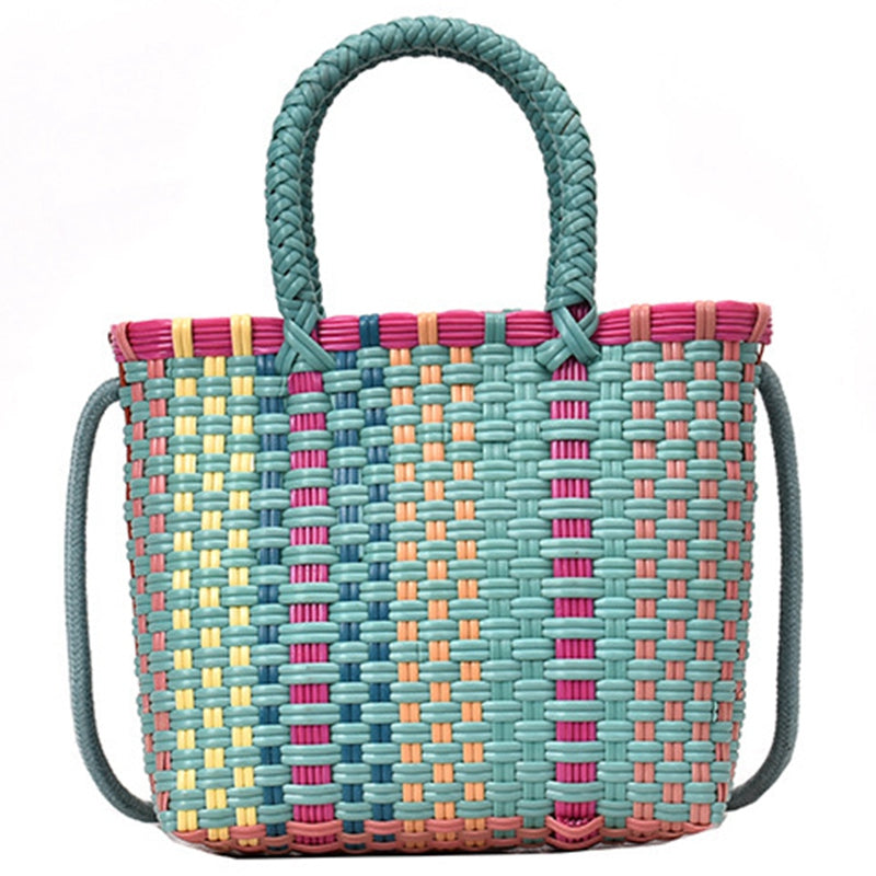 Fashion Summer Beach Bag Color Straw Bag Lady Travel Mobile Handbag Girl Handbag - ebowsos