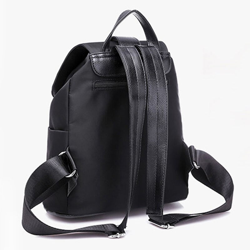 Fashion Waterproof Oxford PU Leather Backpack Girls School Bag Shoulder Bag Women Backpacks(Black) - ebowsos
