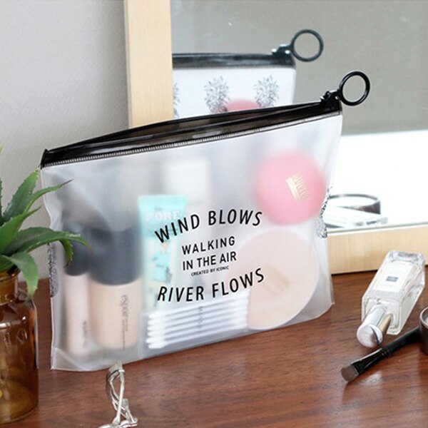 Fashion Women Clear Cosmetic Bags PVC Toiletry Bags Travel Organizer Makeup Bag Bath Wash Make Up Box Type3-M - ebowsos