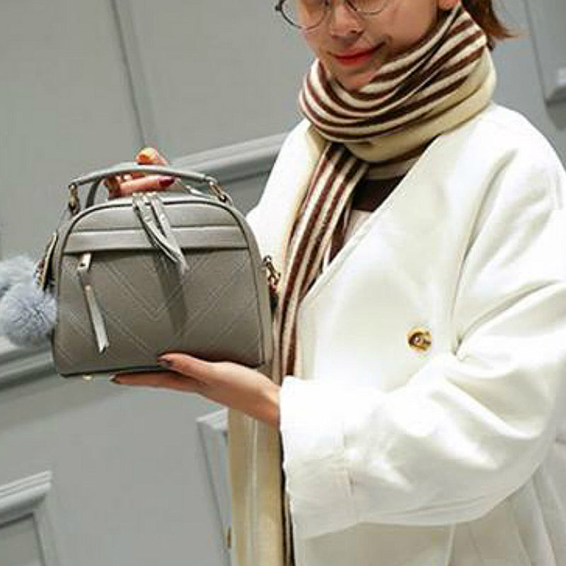 Fashion Women Handbag PU Leather Women Messenger Bags With Ball Toy Female Shoulder Bags Ladies Party Handbags - ebowsos