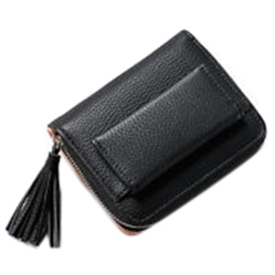 Fashion Women Tassel Wallet Leather Short Purse Fashion Zipper Card Holder - ebowsos