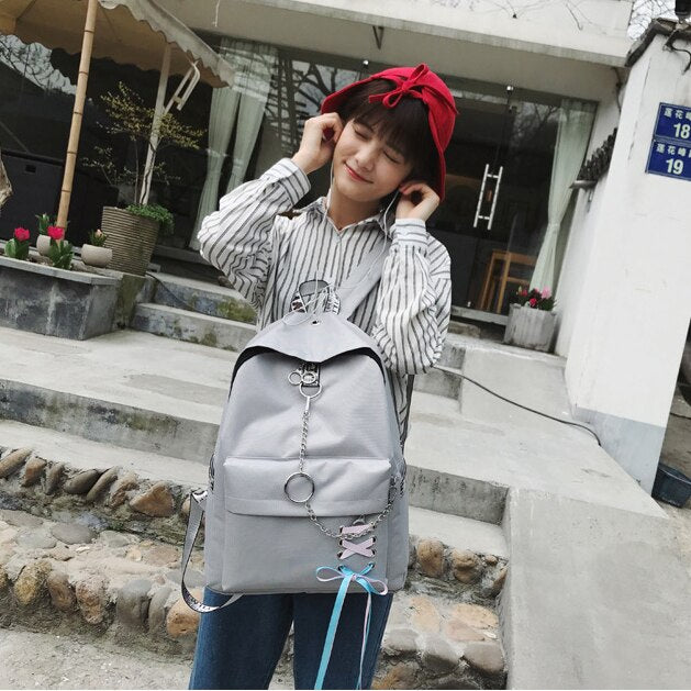 Fashion big capacity shopping bag laptop backpack rucksack canvas bags student womens school Bags - ebowsos