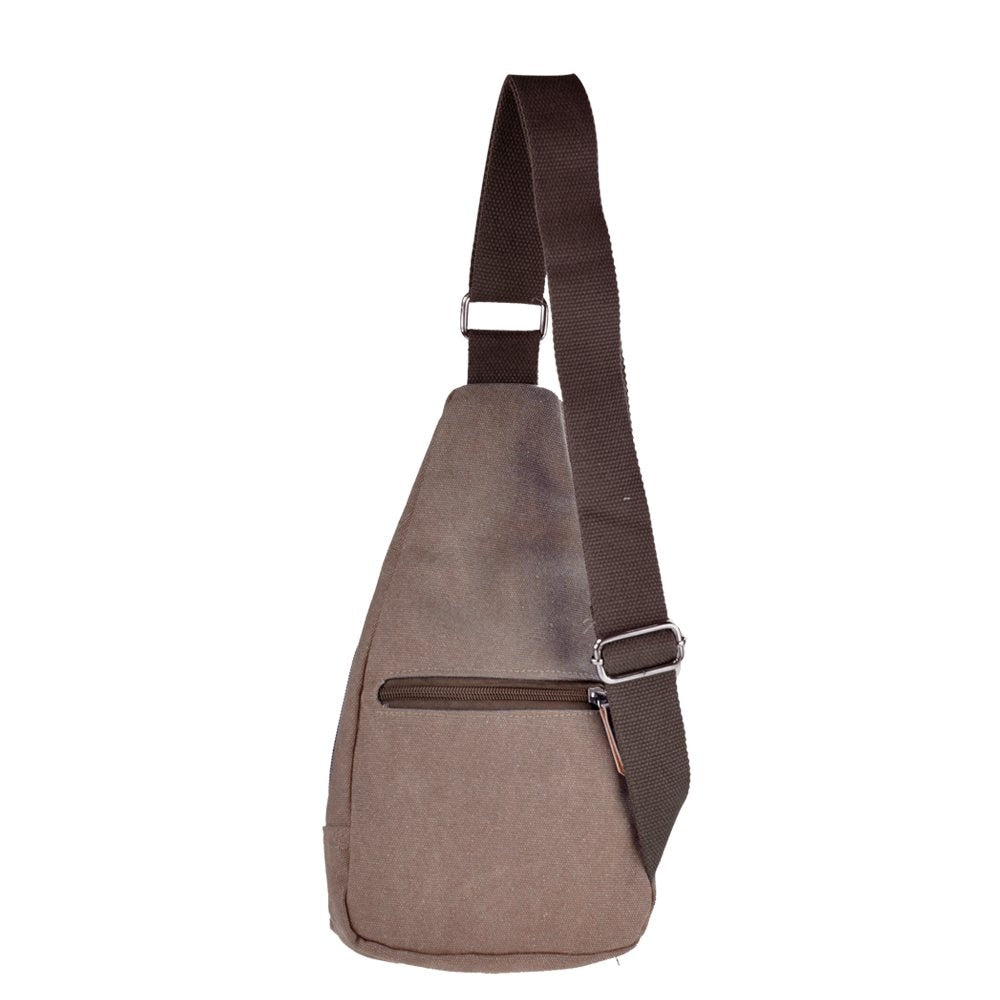Flrsh Men's Canvas Unbalance Backpack Shoulder Sling Chest/ Bicycle Bag Grey - ebowsos
