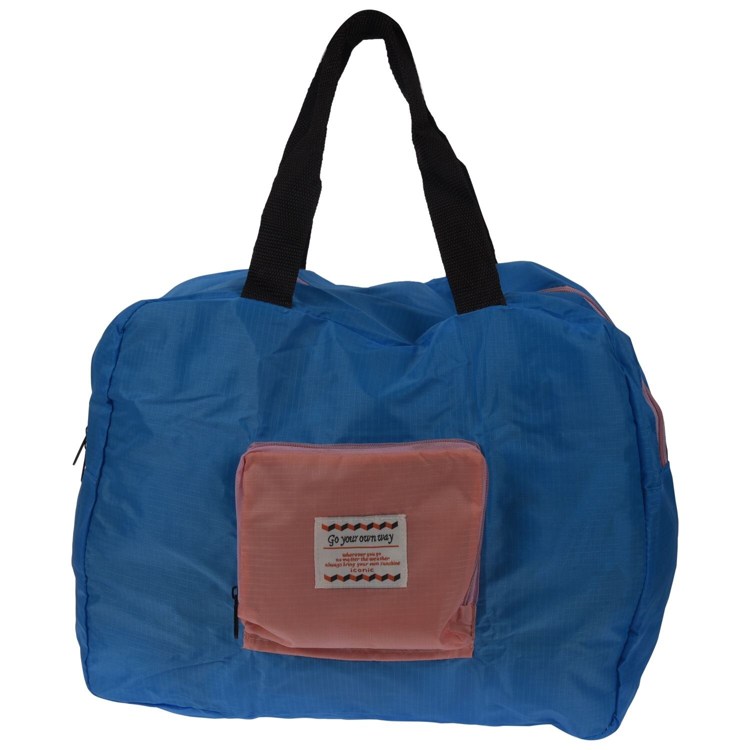 Foldable Shopping Bag Street Shopper Bags Multifunctional Shoulder Bag Pink - ebowsos