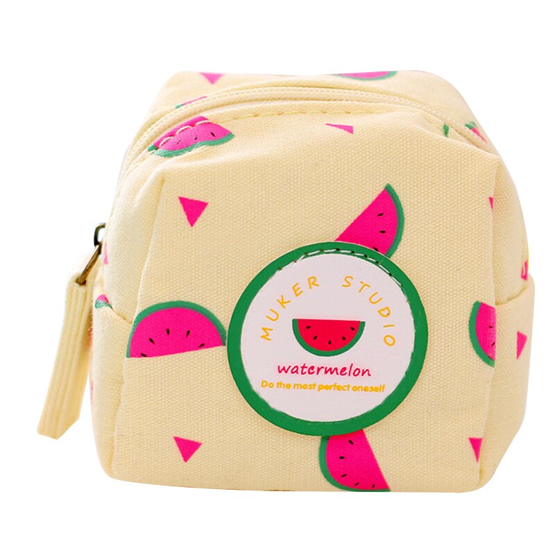 Fresh Style  Cubic Fruit Canvas Coin Purse Key Wallet Bags Organizer Bag Novelty Gift - ebowsos
